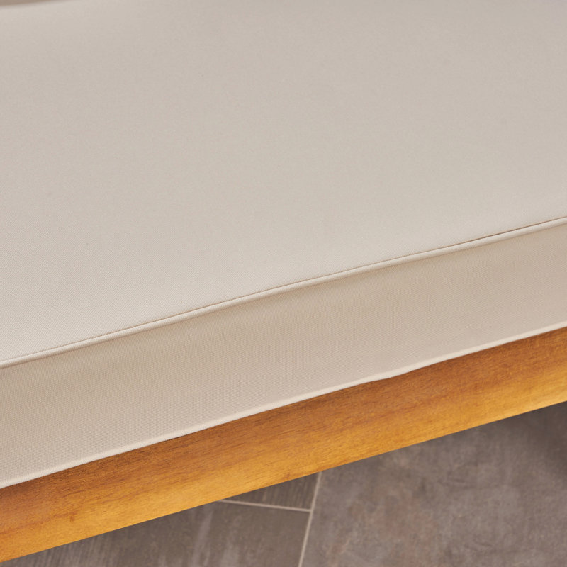 Ensemble de canapé en forme de L Cambridge, Coussin beige / structure en teck