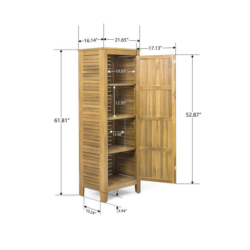 Outdoor Deck Box Storage Acacia Wood Storage Cabinet Deck Box for Patio Balcony Garden