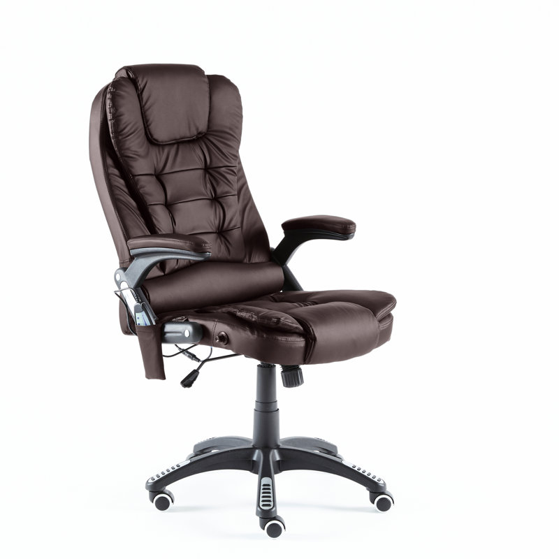 Inbox Zero Executive Chair with Headrest, Brown