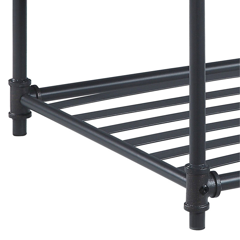 Table de bout élégante de style industriel avec options de rangement contemporaines en chêne et gris sable