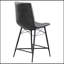 Ensemble de 2 tabourets gris capitonnés à hauteur de comptoir avec sièges rembourrés et structure durable pour une salle à manger confortable et des espaces de cuisine modernes-375306438