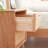 Pure Solid Oak Bedside Cabinet with Handmade Rattan Front