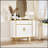 Luxury Fluted Curved Sideboard Buffet Storage Cabinet With 2 Drawers And Doors For Living Room, Entryway, Hallway, &
