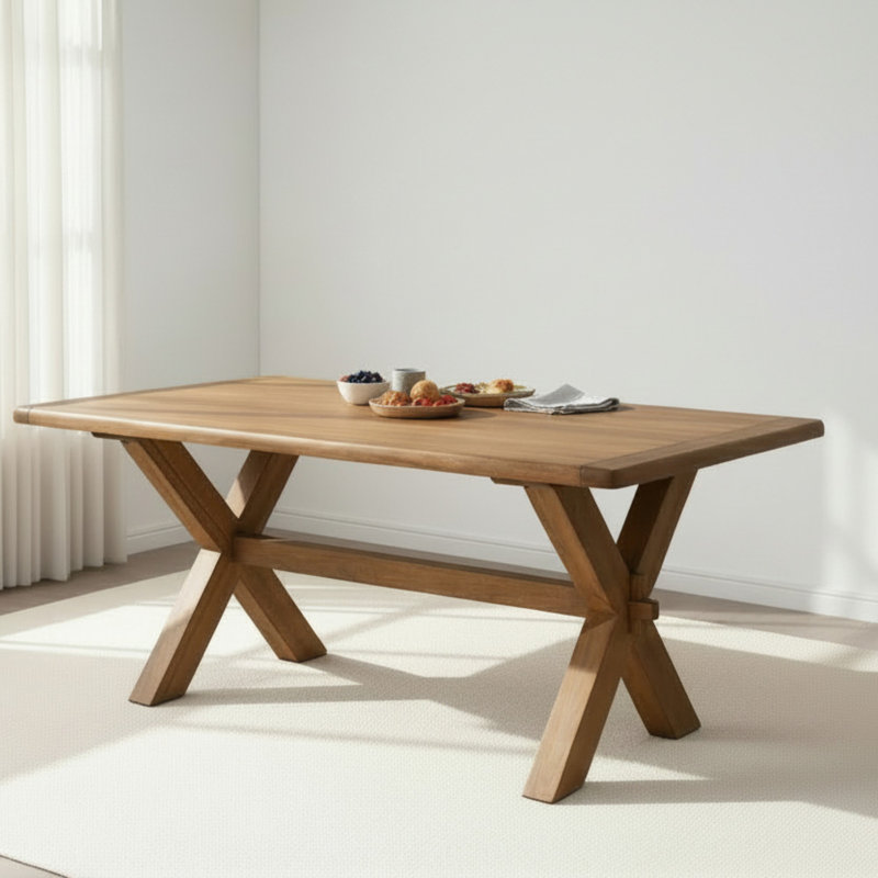 Dorchester Solid Wood Dining Table, 76cm H x 135cm W x 90cm D