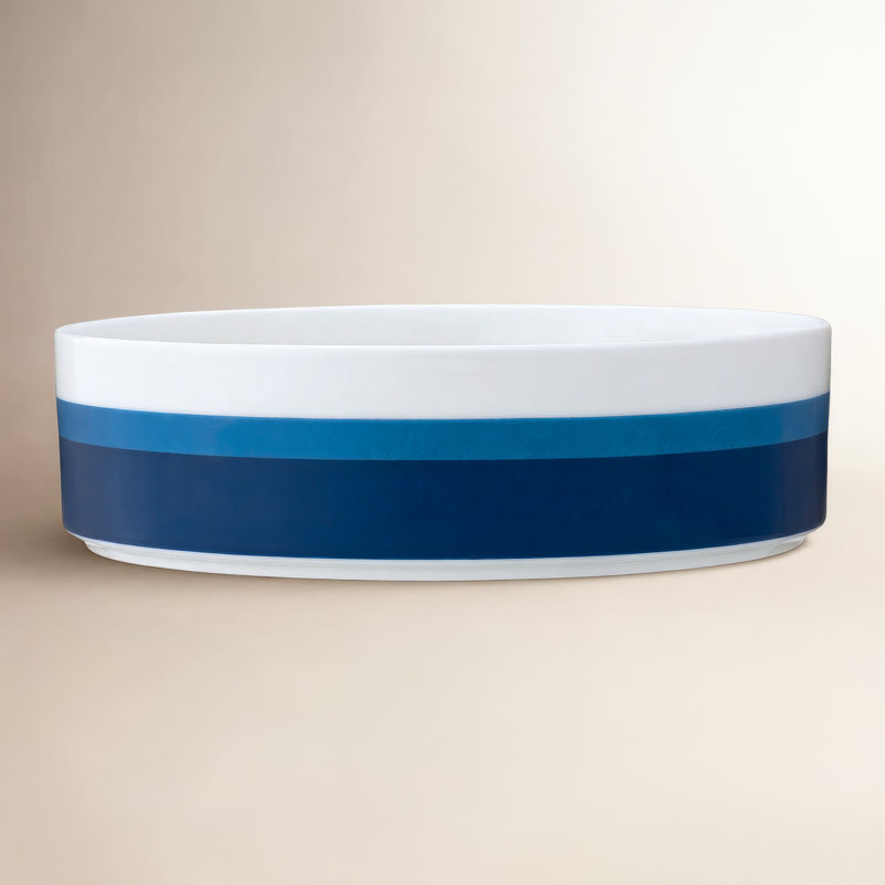 Bol de service à rayures Norstake Colorstax 10 po, 67 oz, Bleu