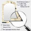 Beige et gris Minimalist Grid Harmony - miroir géométrique unique arche, grand miroir mural asymétrique beige, impression d'art en métal-28338513