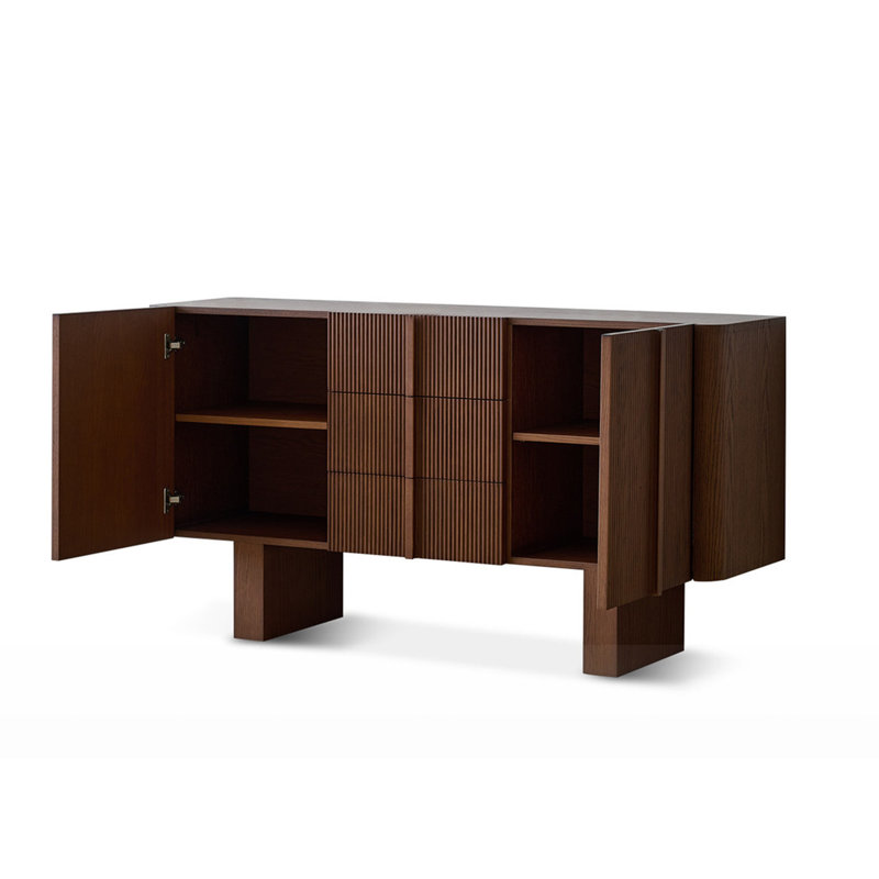 Buffet de rangement rétro minimaliste, H 33,46 po x l 70,87 po x P 17,72 po