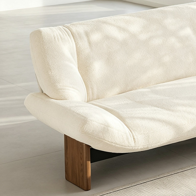 Canapé en tissu simple et tendance, Off-White Sherpa
