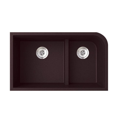31.875'' L Double Bowl Granite Kitchen Sink