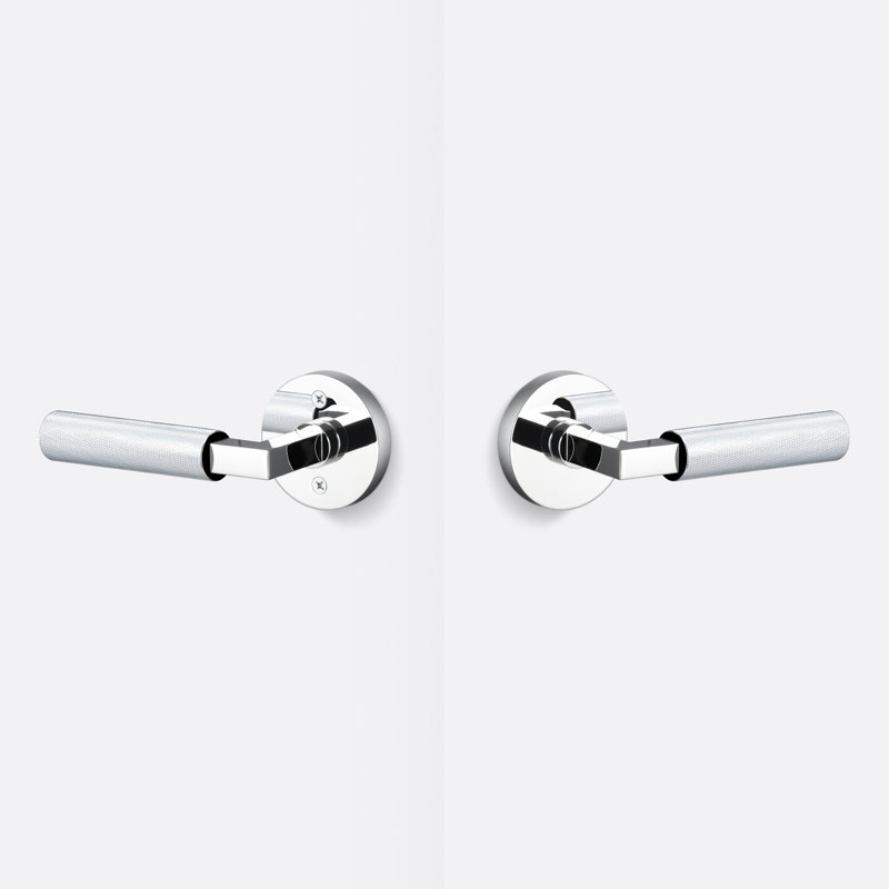 Levanto Round Passage Rosette, Knurled Grip, Polished Chrome