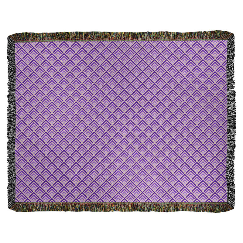 Katelyn Elizabeth Hand Woven Throw Blanket, 50" W x 60" L, Pink/Purple
