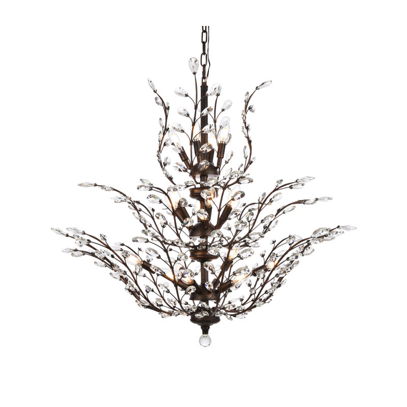 Stever 18 - Light Dimmable Tiered Chandelier, Royal Cut