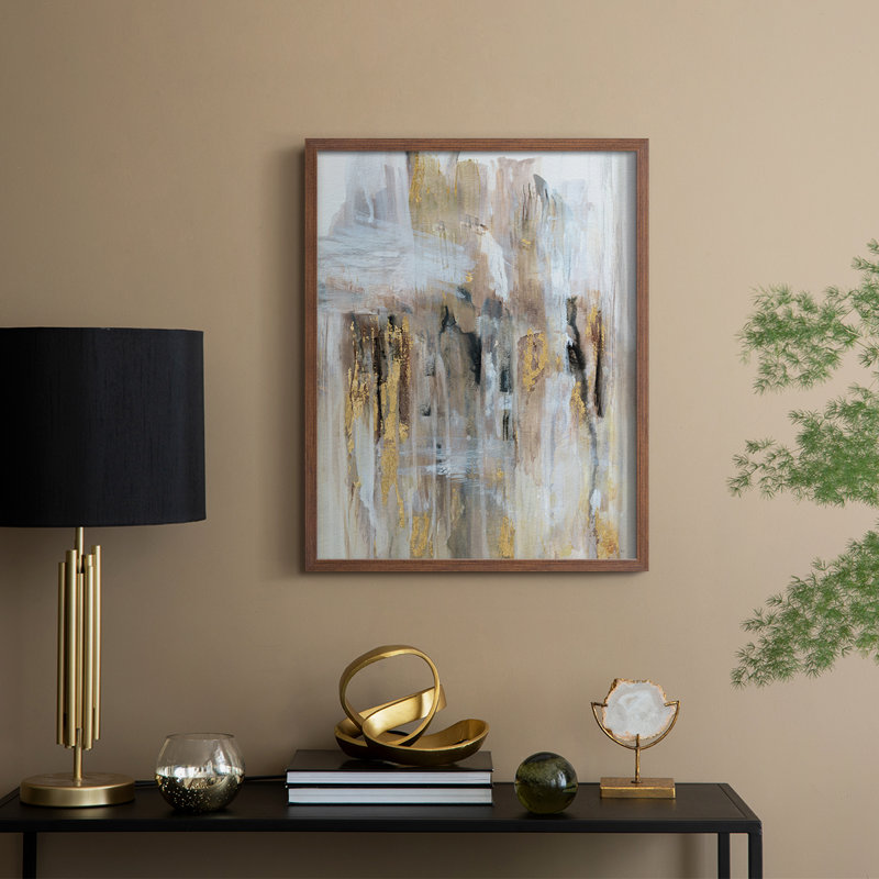 Upstream Gold Framed Print - Solid Wood, 11" H x 9" W, Walnut