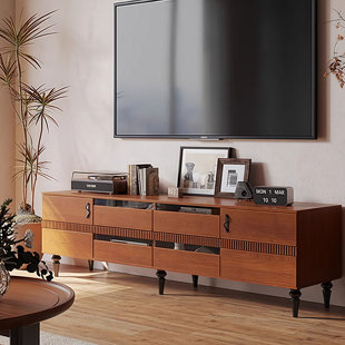 78.74" Brown Solid Wood TV Stands