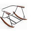 Vintage Fabric Chair with Wood Armrests