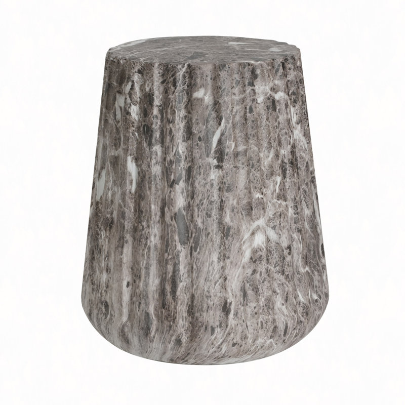 Outdoor Carved Side Table, Brown