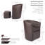 Faux Leather Barrel Chair with Footstool-1969987529