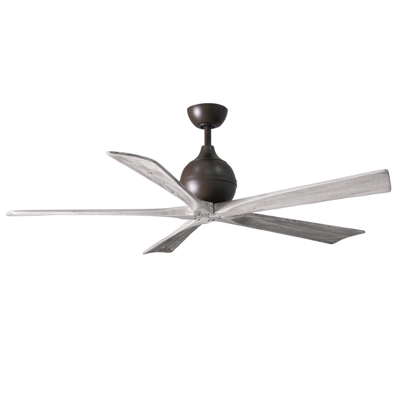 Ventilateur de plafond standard à 5 pales avec télécommande, Bronze texturé, Bois de grange, 60"