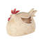 Cole And Grey Magnesium Oxide Sitting Rooster Decorative Cream Garden Sculpture With Brown And Red Accents