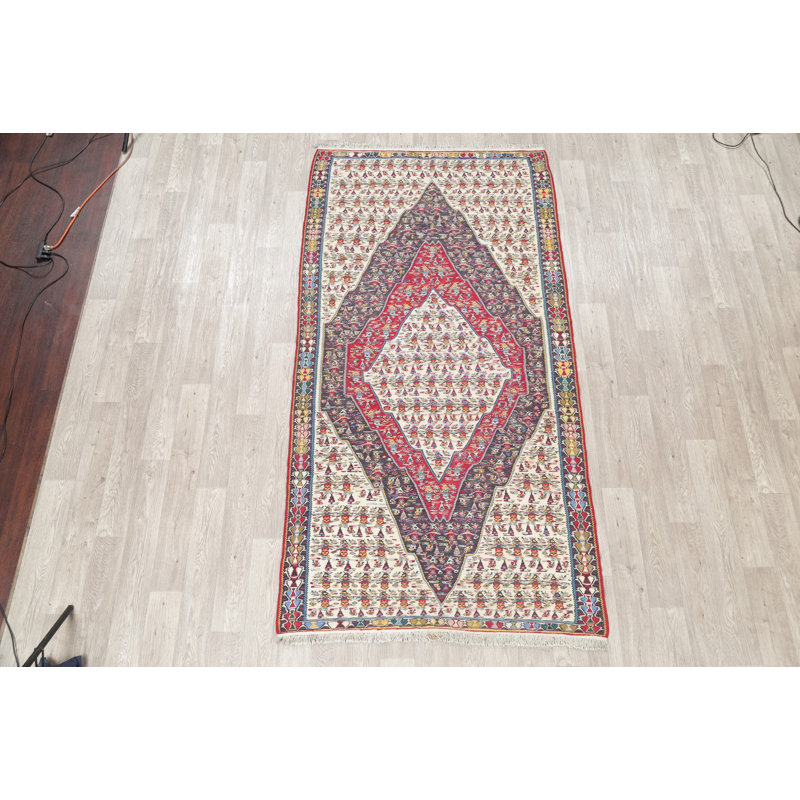 Tapis de zone en laine noué la 4 pi 7 po x 8 pi 11 po one-of-kind Balmorhea