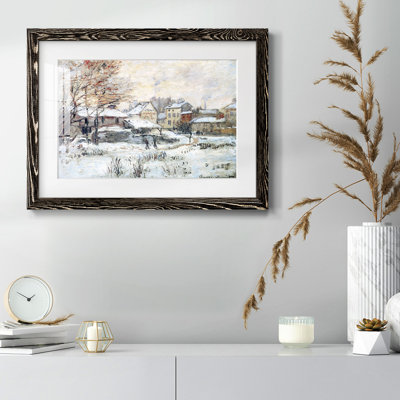 Effet de neige avec soleil couchant, 1875, reproduction d'art encadrée