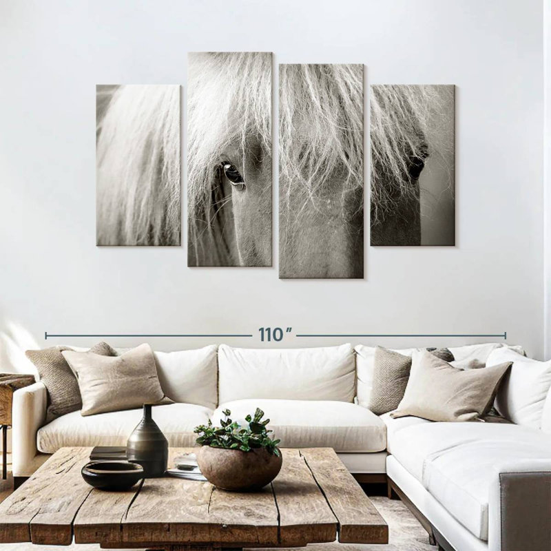 Cheval Islandais de près, H 54 po x l 84 po