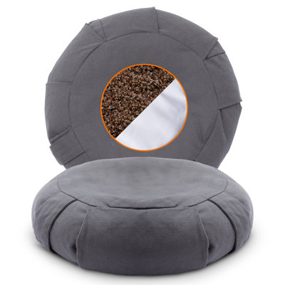 16" Buckwheat Yoga and Meditation Floor Pillow with Removable Cover
