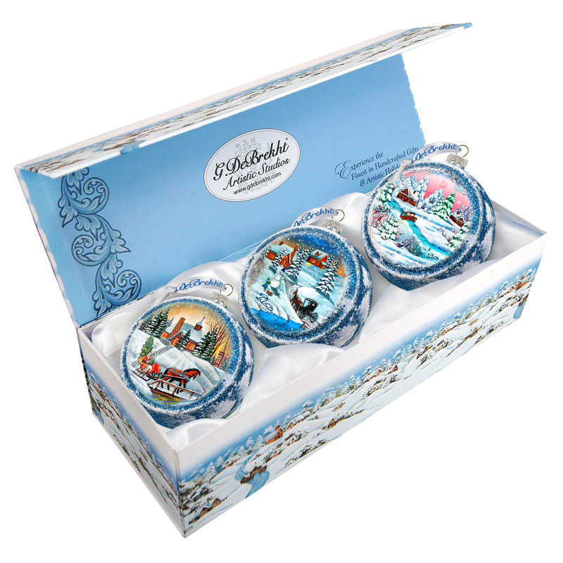 3.5'' Glass Holiday Shaped Ornament