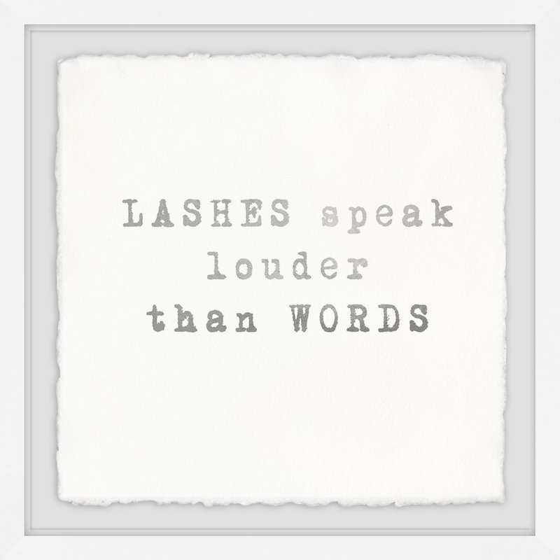 «Lash Speak II», reproduction encadrée, H 12 po x l 12 po x P 1,5 po