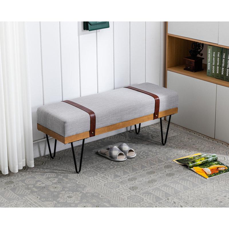 Banc rembourré Josiaha, Gris