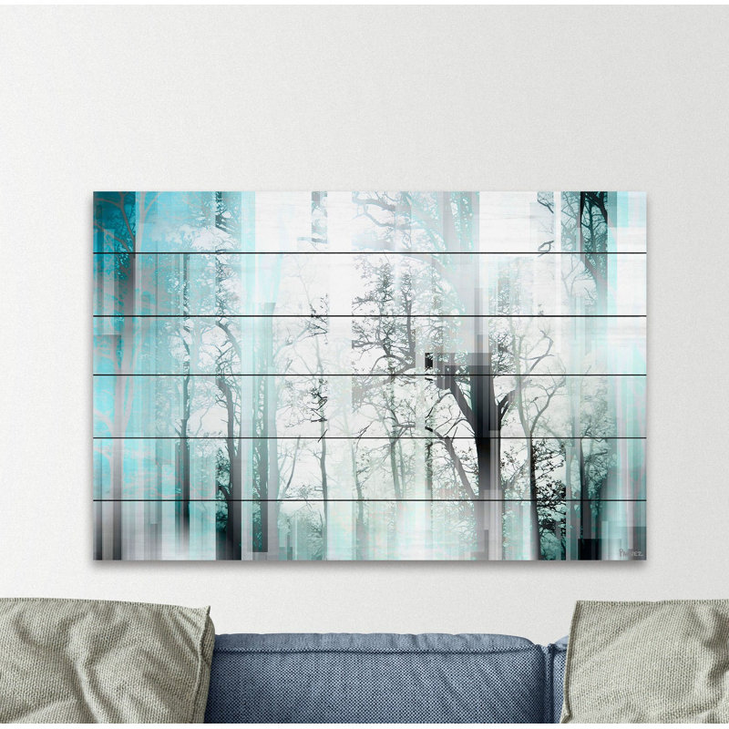 « wild trees » par parvez taj,, reproduction d’art sur bois blanc, H 12 po x l 18 po x P 1,5 po