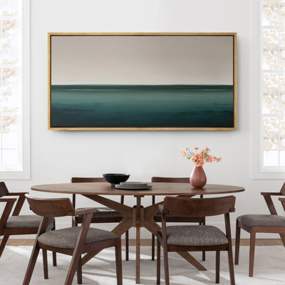 Grande impression sur toile encadrée, impression de paysage abstrait neutre pour décoration murale moderne minimaliste