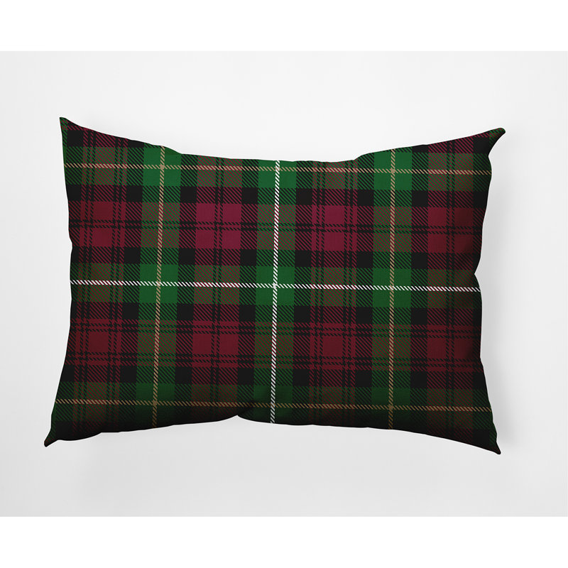  Housse de coussin rectangulaire d'extérieur et insert Tartan, Rouge