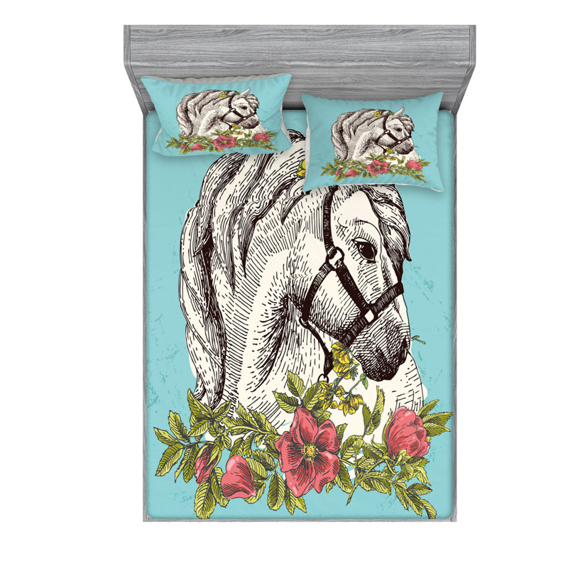Ensemble de draps en couronne de boho cheval brun, Double