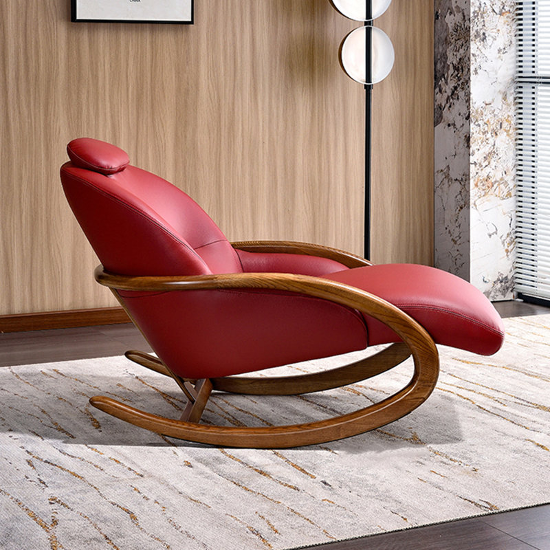 Modern Living Room Faux Leather Rocking Chair