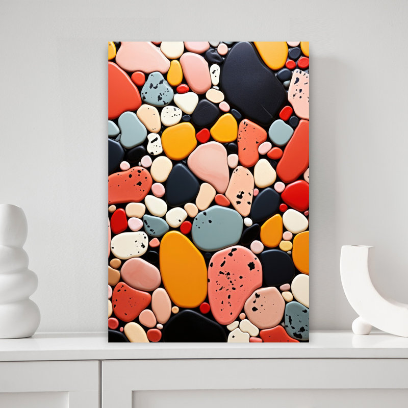 Colorful Terrazzo Shapes Abstract Contemporary Wall Art Print, 45.72cm H x 30.48cm W