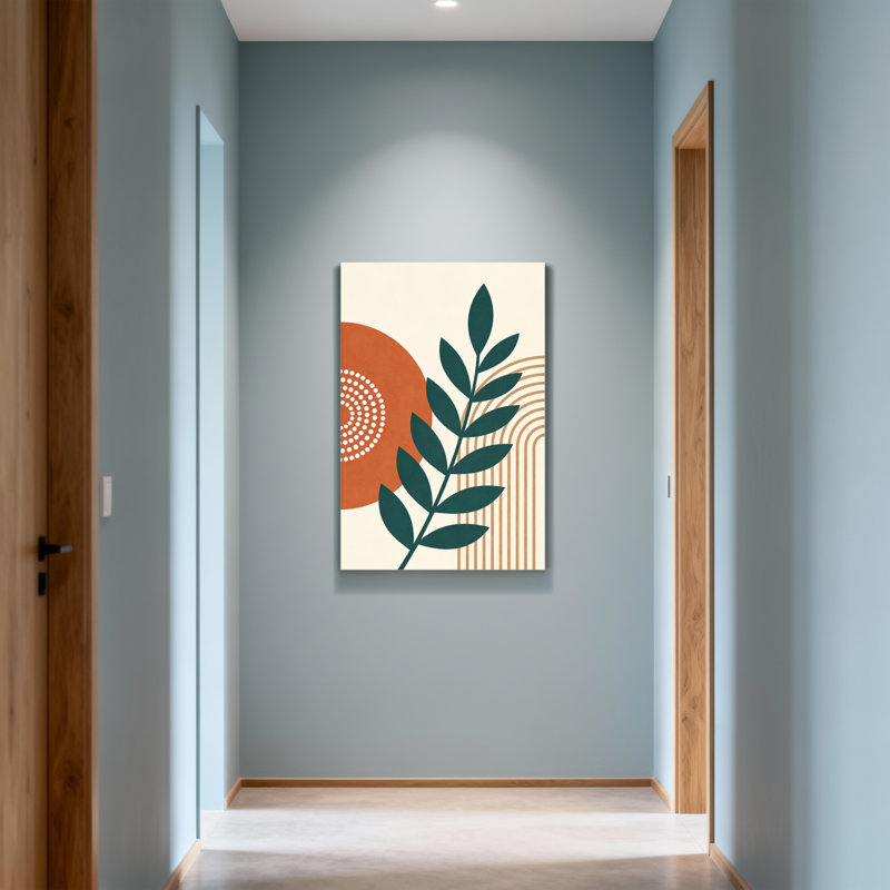 Abstract Abstract Leaf Orange Circle Pattern Print