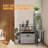 Litter Box Enclosure Cat Tree with 6 Storage Shelves and Pullable Carring Tray-581280013