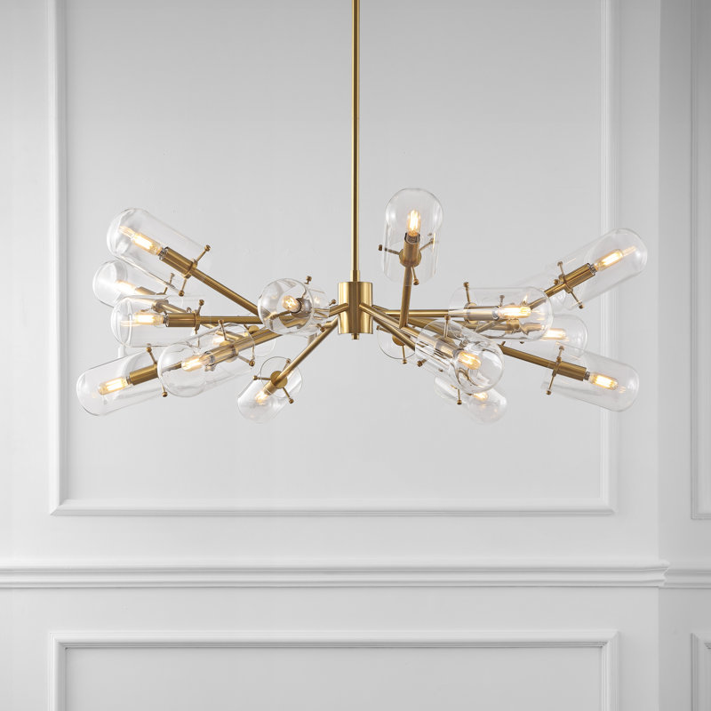 Lustre cylindrique spoutnik à 16 lumières Kerstyn