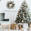 Lumières chaudes de Noël avec baies argentées et branches naturelles 20 po