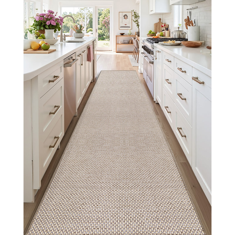 Hallway Runner Rug, Khaki, Runner 2'4" x 7'10"
