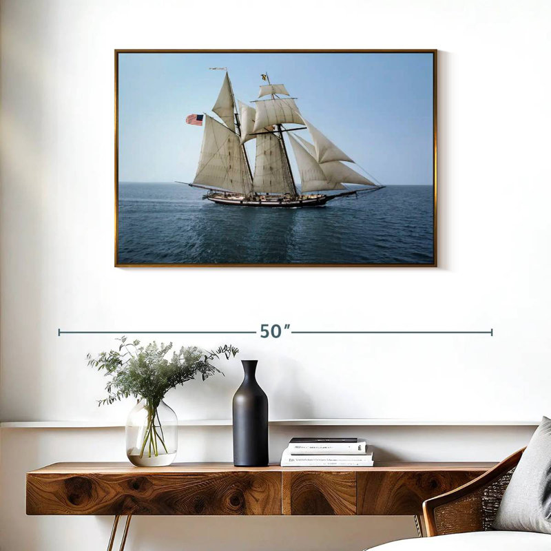 Fierté du navire de Baltimore, Cadre flottant doré, 37 po x 25 po