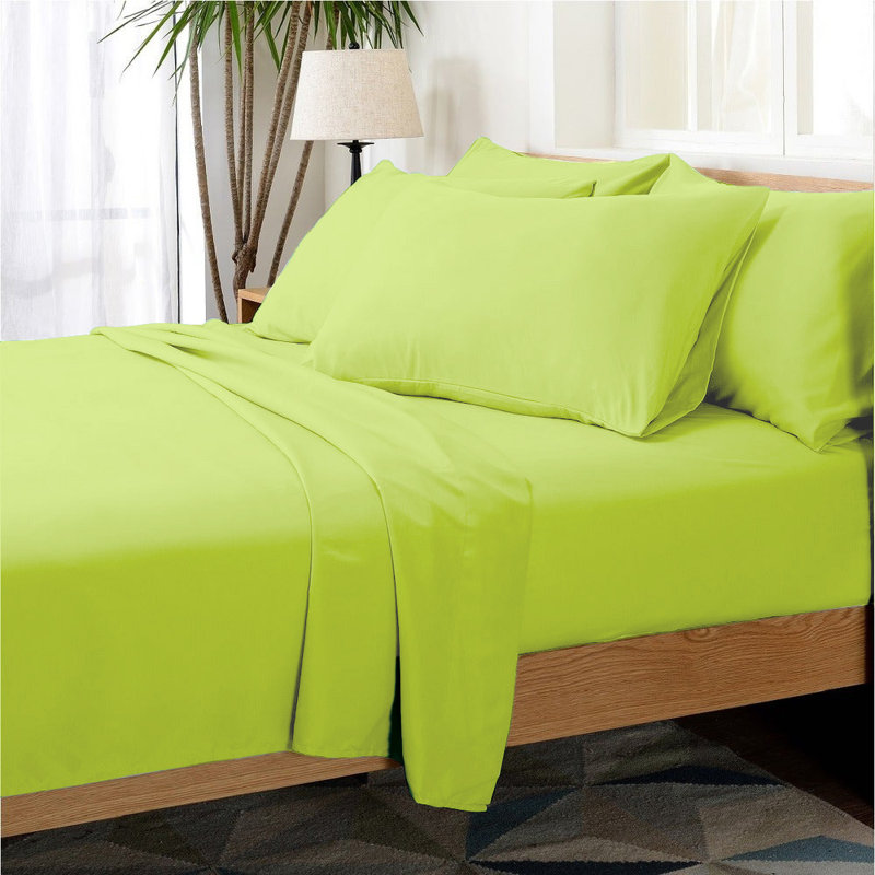 Microfiber Sheet Set, Full/Double Sheet Set+1 Fitted Sheet+4 Pillowcase, Mint