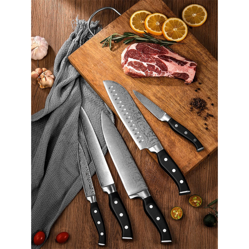 Knife Block Set, 14 Piece Self-Sharpening Knife Block Set