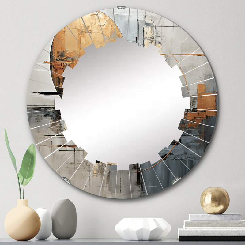 Kulun - Miroir mural moderne rond, 24 po x 24 po