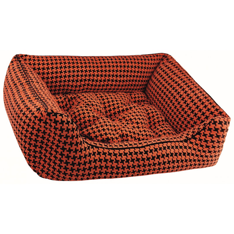 Houndstooth Orthopedic Polyester Pet Bed, Large (90cm W x 60cm D x 30cm H)