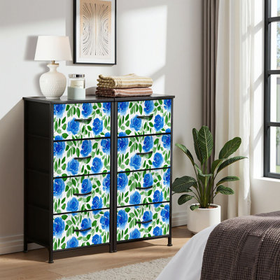 4 Drawer Dresser for Bedroom, Narrow Chest of Drawers, Wooden Top and Study Iron Frame 18"x37.5"-(WxH)