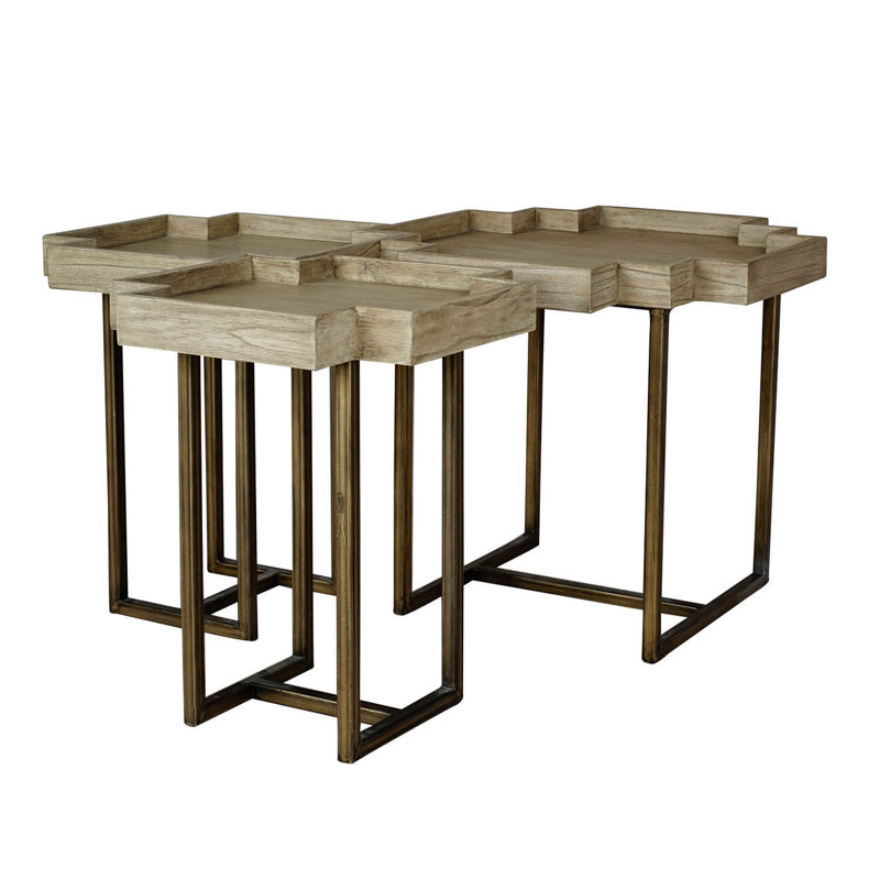 Romeoville Tray Top Sled Side Table Set