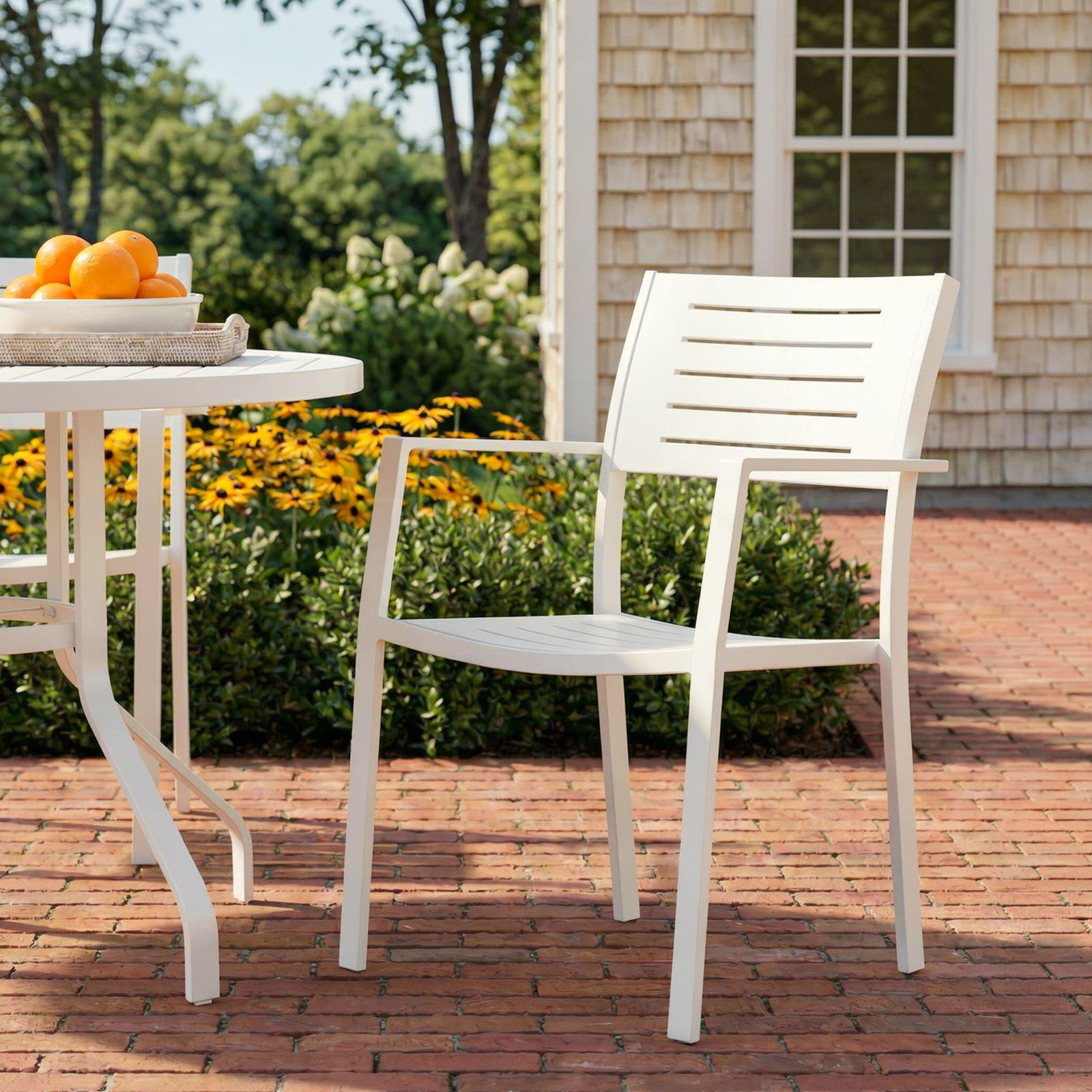Brighton Stackable Aluminum Patio Armchair