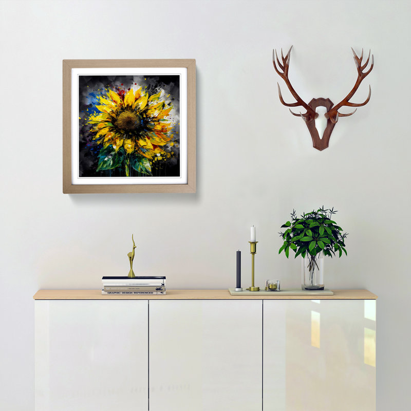 Sunflower - Framed Print, Oak